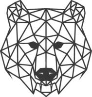 Geometric Bear Head in Black Outline vector