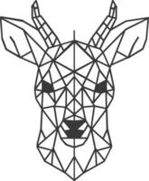 Geometric Deer Head With Sharp Intense Eyes vector