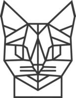 Geometric Cat Face Depicted in Black Lines vector