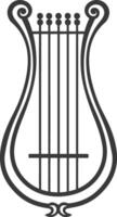 ancient lyre minimalist line art icon logo symbol vector