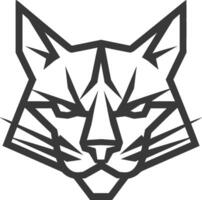 Geometric Cat Face in Bold Black Lines vector