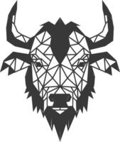 Geometric Bull Head a Striking Black and White Illustration vector