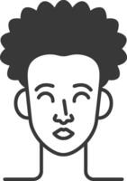A black and white illustration of a man's face vector
