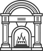 Fireplace icon illustration vector