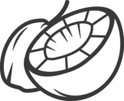 A black and white drawing of a fruit vector