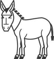A donkey is standing in a line on a white background vector