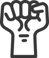 A black and white illustration of a fist vector