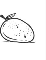 A mango is drawn in black and white on a white background vector