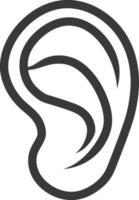 An ear icon on a white background vector