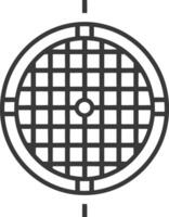 A manhole cover with a grid pattern vector