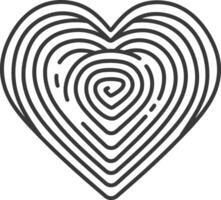 A heart shaped maze with a spiral in it vector