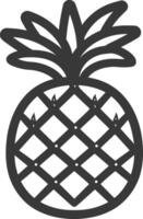 A black and white pineapple silhouette on a white background vector