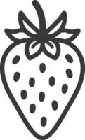 A strawberry icon on a white background vector