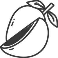 A mango is shown in a line drawing vector