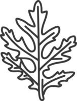 A black and white drawing of an oak leaf vector