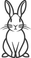 A black and white drawing of a rabbit vector
