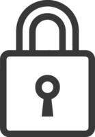 A black and white image of a padlock vector