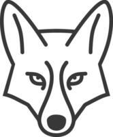 Line Drawing of a Foxs Head Facing Forward vector