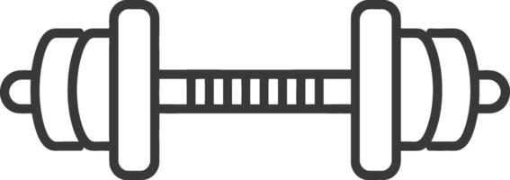 Line Drawing of a Dumbbell Weight vector