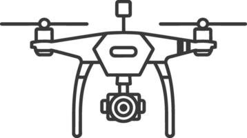 Line Drawing of a Drone with a Camera Attached vector