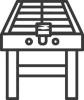 Line drawing of a foosball table with a handle vector