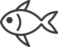Line drawing of a fish with a single eye vector