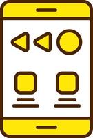 Media Filled Yellow Style Icon vector