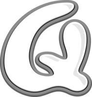 Q Alphabet Font Style Element vector