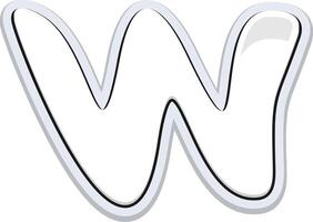 W Alphabet Font Style Element vector
