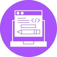 Edit Code Glyph Style Icon vector