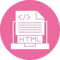 Html File Glyph Style Icon vector