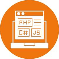 Coding Language Glyph Style Icon vector