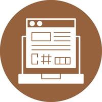 C Sharp Glyph Style Icon vector