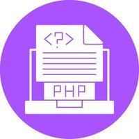 Php File Glyph Style Icon vector