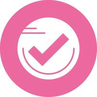 Checkmark circle Glyph Style Icon vector