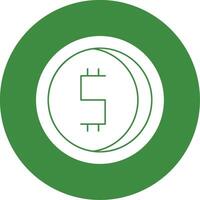 Dollar sign Glyph Style Icon vector