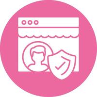 Secure Login Glyph Style Icon vector