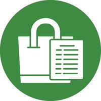 Shopping List Glyph Style Icon vector