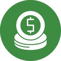 Coins Glyph Style Icon vector