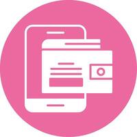 Mobile wallet Glyph Style Icon vector
