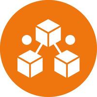Blockchain Glyph Style Icon vector