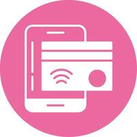 NFC payment Glyph Style Icon vector