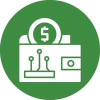 Digital wallet Glyph Style Icon vector