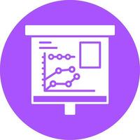 Multiple Trend Chart Glyph Style Icon vector