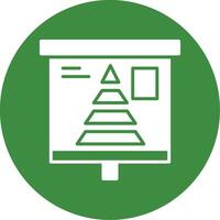 Pyramid Chart Glyph Style Icon vector