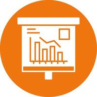 Trend Chart Glyph Style Icon vector