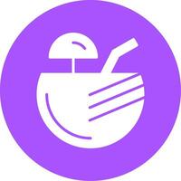 Coconut drink Glyph Style Icon vector