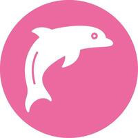 Dolphin Glyph Style Icon vector