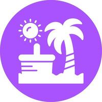 Beach picnic Glyph Style Icon vector