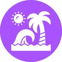 Beach Waves Glyph Style Icon vector